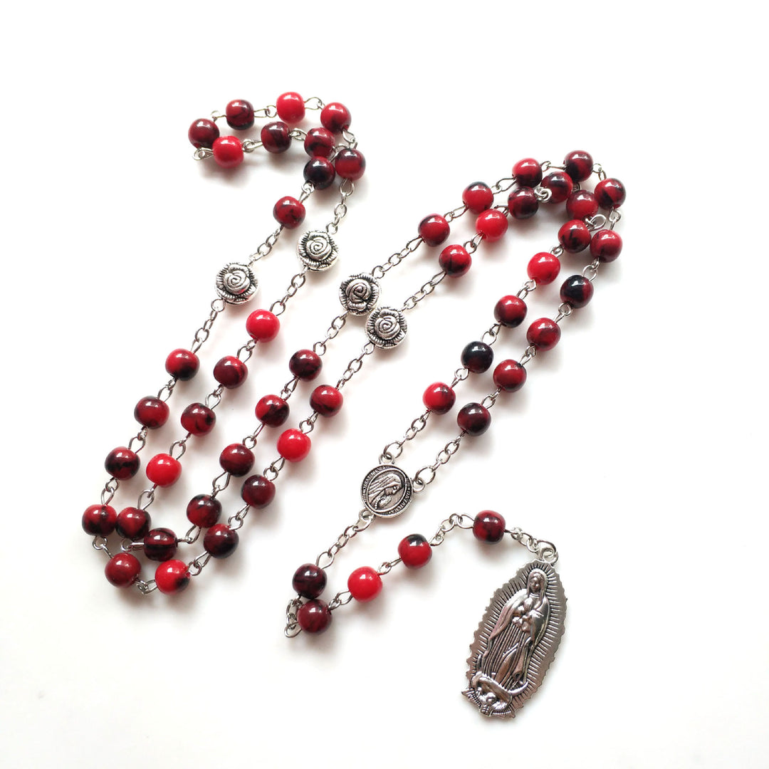 Christianartworkshop Rosenkranz „Unsere Liebe Frau von Fátima“ und „Unsere Liebe Frau von Guadalupe“ aus runder, mehrfarbiger Acryllegierung, 8 mm - 🔥3 STÜCKE - image 1