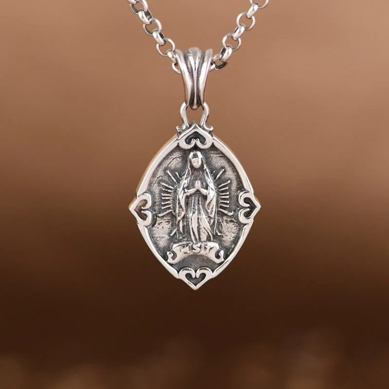 Christianartworkshop Halskette mit Anhänger „Unsere Liebe Frau von Guadalupe“ aus Sterlingsilber im Retro-Stil - image 4