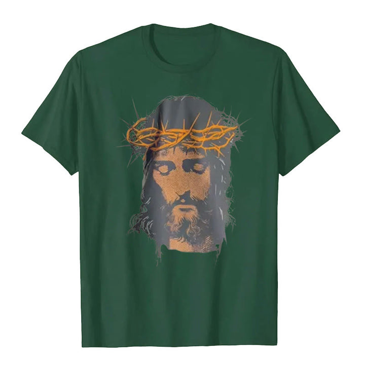 Christianartworkshop Grafik-T-Shirt mit Jesusgesicht und Dornenkrone