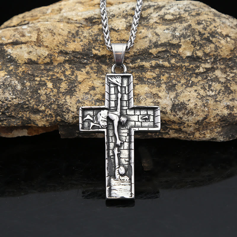 Christianartworkshop Halskette mit Kreuz „Hände der Erlösung“: Ein Testament der göttlichen Rettung