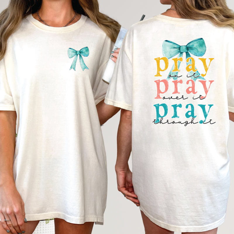 Christianartworkshop T-Shirt mit Blumenmuster und Schleife