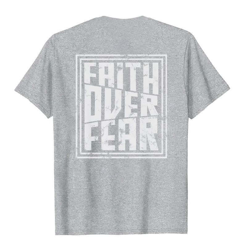 Christianartworkshop Glaube über Angst T-Shirt - Grau - 2XL - image 16