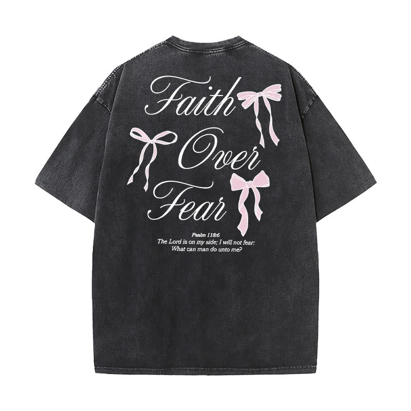 Christianartworkshop Glaube über Angst Unisex gewaschenes T-Shirt