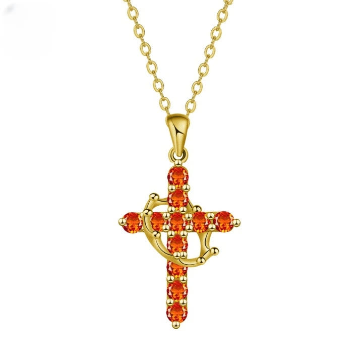 Christianartworkshop Glaube – Symbol-Kreuz-Halskette mit monatlichen Geburtsstein-Akzenten - Juni - image 8
