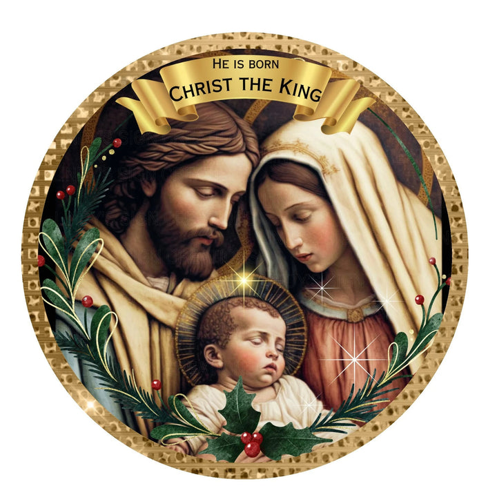 Christianartworkshop Golden – Gerahmter klassischer Weihnachtsschmuck der Heiligen Familie - image 5