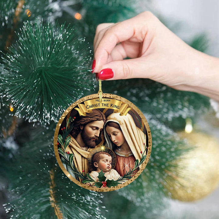 Christianartworkshop Golden – Gerahmter klassischer Weihnachtsschmuck der Heiligen Familie - image 1