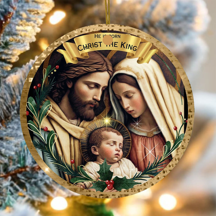 Christianartworkshop Golden – Gerahmter klassischer Weihnachtsschmuck der Heiligen Familie - image 4