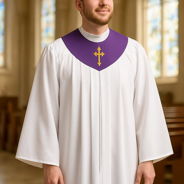 Christianartworkshop Geistliche Robe für religiöse Dienste – Kreuzakzent-Joch - Lila - 3XL - image 16