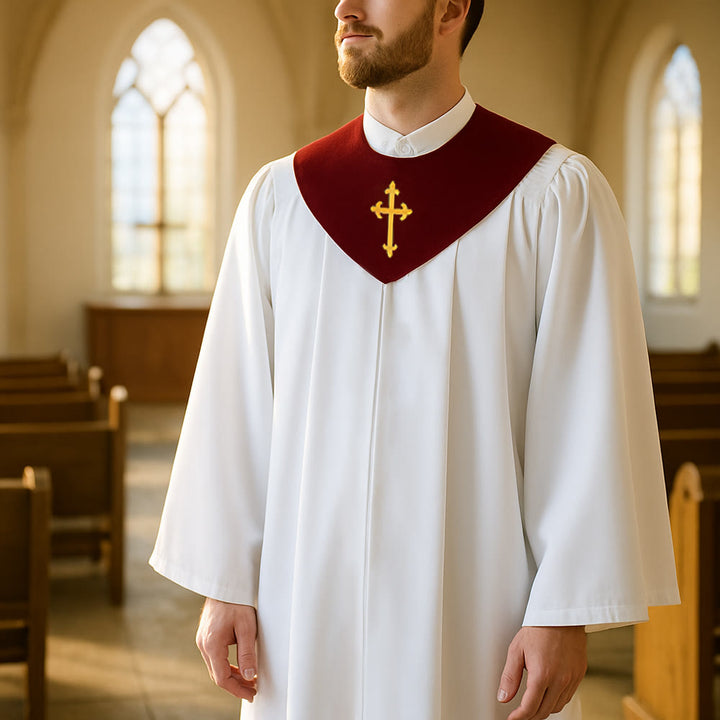 Christianartworkshop Geistliche Robe für religiöse Dienste – Kreuzakzent-Joch - Kastanienbraun - 3XL - image 12