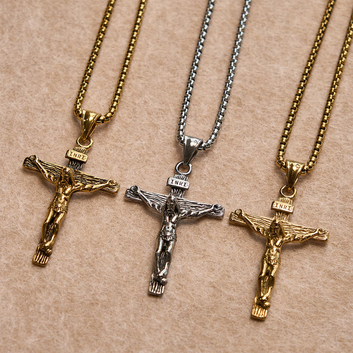Christianartworkshop Grünes Kreuz-Kronen-Segensset mit goldenem Kruzifix und Schriftzug: Lebe in Hoffnung - image 3