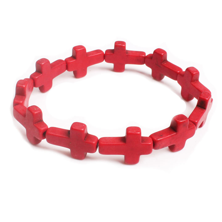 Christianartworkshop Böhmisches Kreuz, türkisfarbenes Perlenarmband - Rose - image 5