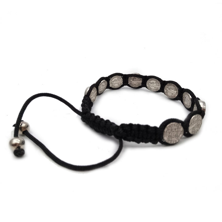 St. Benedikt-Rosenkranz-Armband, verstellbar, Legierung, gewebt