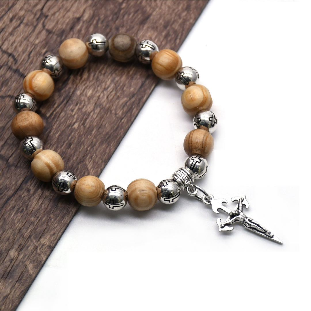 Christianartworkshop Rosenkranzperlen mit Kruzifix-Anhänger aus Kiefernholz - Kruzifix - image 1