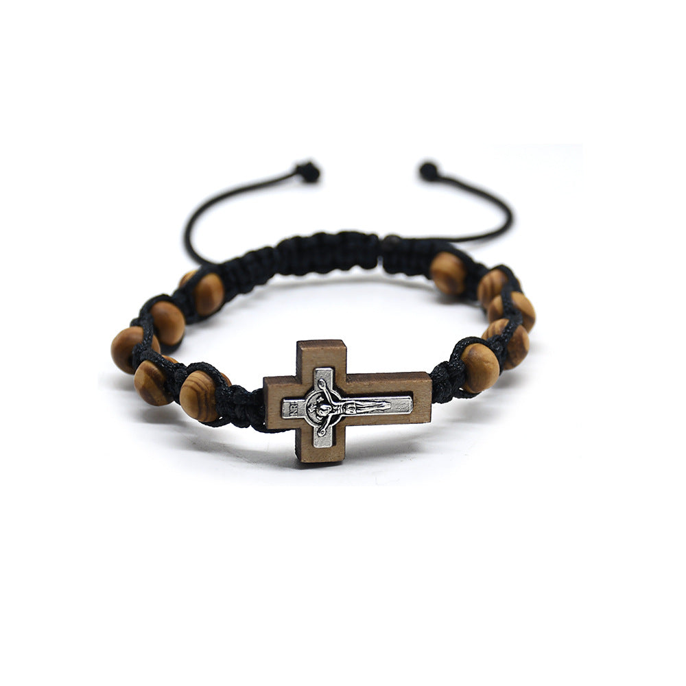 Christianartworkshop Kruzifix-Kiefernperlen-Rosenkranz-Armband - Kreuzen - image 1