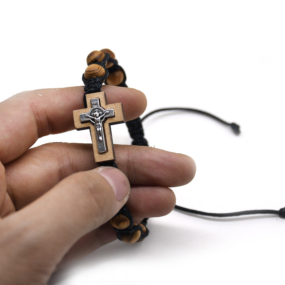 Christianartworkshop Kruzifix-Kiefernperlen-Rosenkranz-Armband - image 2