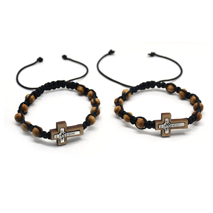 Christianartworkshop Kruzifix-Kiefernperlen-Rosenkranz-Armband - image 5