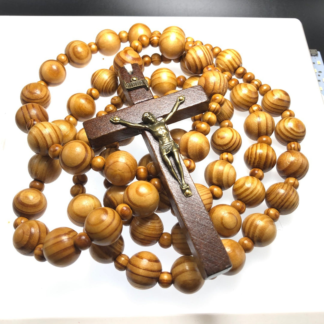 Handgefertigter Gebetsrosenkranz aus Olivenholz mit Kruzifix - Kamel - image 1