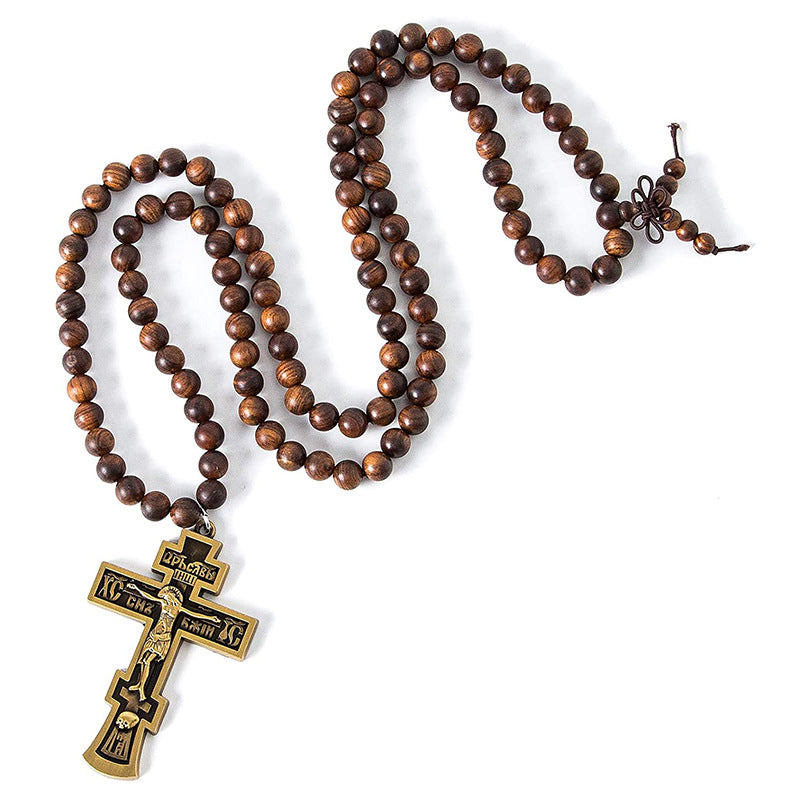 Christianartworkshop Rosenkranz mit Kreuzanhänger aus Olivenholzperlen - image 4