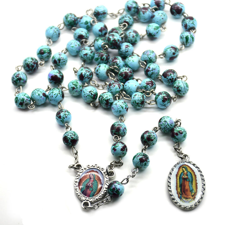 Rosenkranz aus blauen Glasperlen Unserer Lieben Frau von Guadalupe - image 4