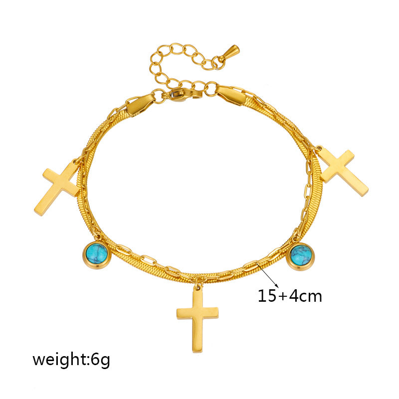 Christianartworkshop Türkisverziertes zweilagiges Armband - image 5