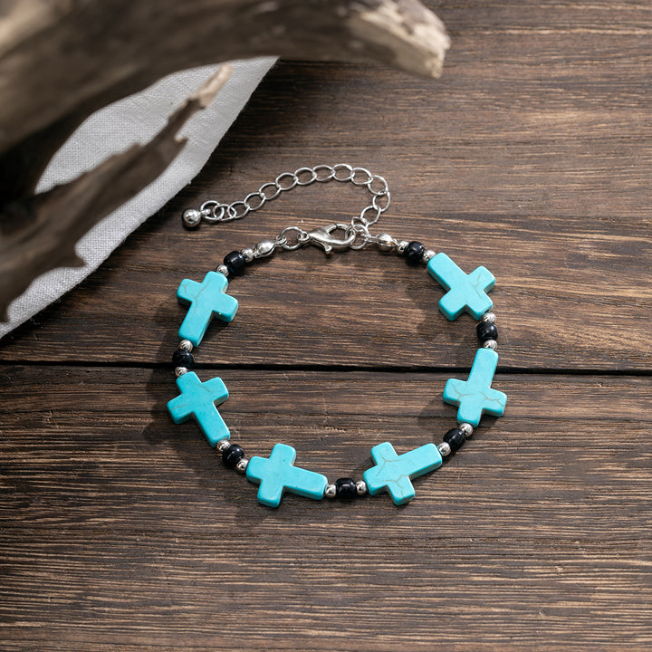 Christianartworkshop Armband mit türkisfarbenen Perlen und Kruzifix - image 5