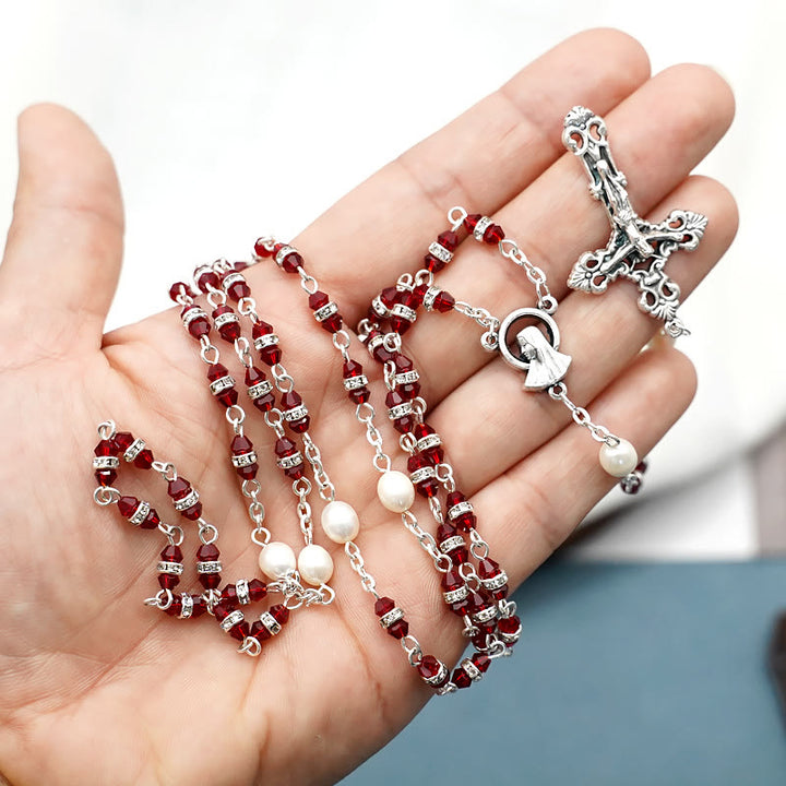 Christianartworkshop Gebetsrosenkranz aus Legierung und Kristall, einzelne Dekade