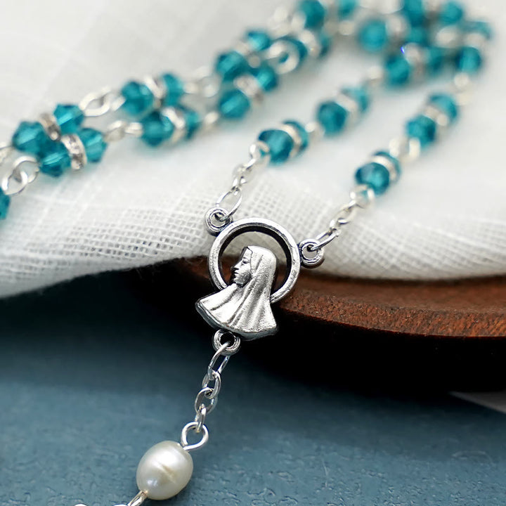 Christianartworkshop Gebetsrosenkranz aus Legierung und Kristall, einzelne Dekade