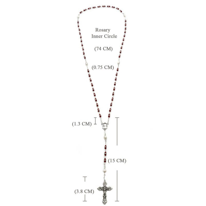 Christianartworkshop Gebetsrosenkranz aus Legierung und Kristall, einzelne Dekade