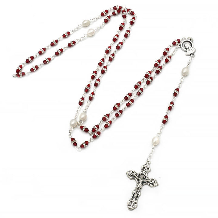 Christianartworkshop Gebetsrosenkranz aus Legierung und Kristall, einzelne Dekade