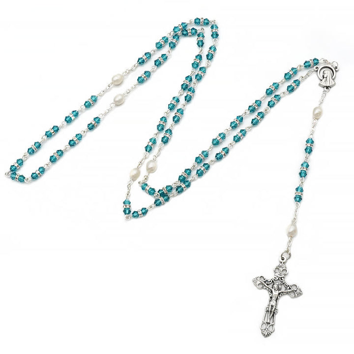 Christianartworkshop Gebetsrosenkranz aus Legierung und Kristall, einzelne Dekade