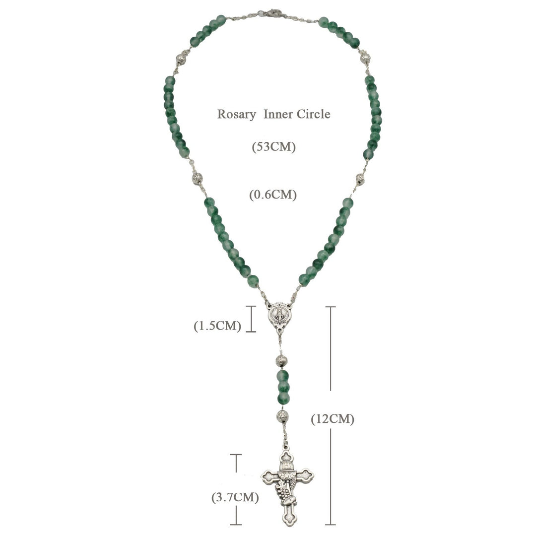 Christianartworkshop Aquagrüner Chalcedon-Kristall, Gebets- und Segensrosenkranz