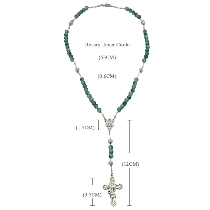 Christianartworkshop Aquagrüner Chalcedon-Kristall, Gebets- und Segensrosenkranz