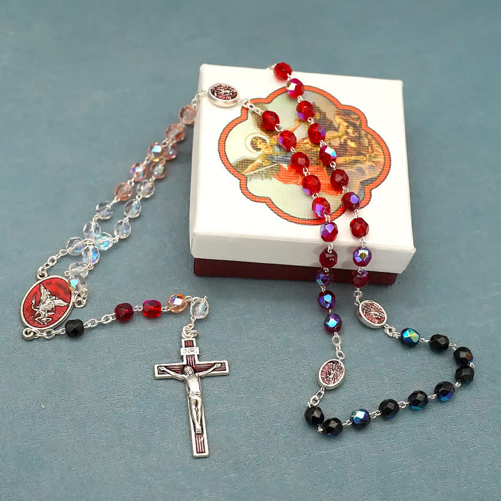 Christianartworkshop Rosenkranz mit Kristallsegen des Erzengels Michael