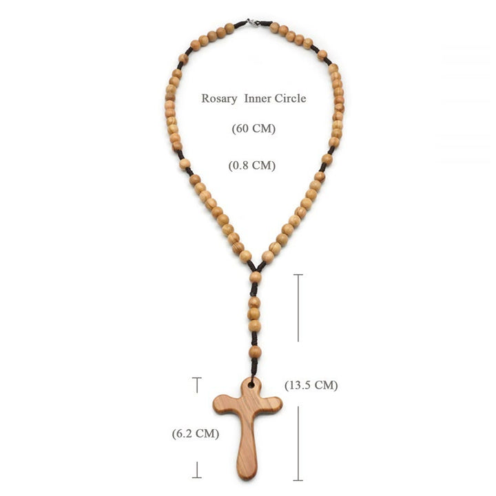 Christianartworkshop Handgefertigter Rosenkranz aus poliertem Olivenholz mit Kreuz fürs Auto - image 5