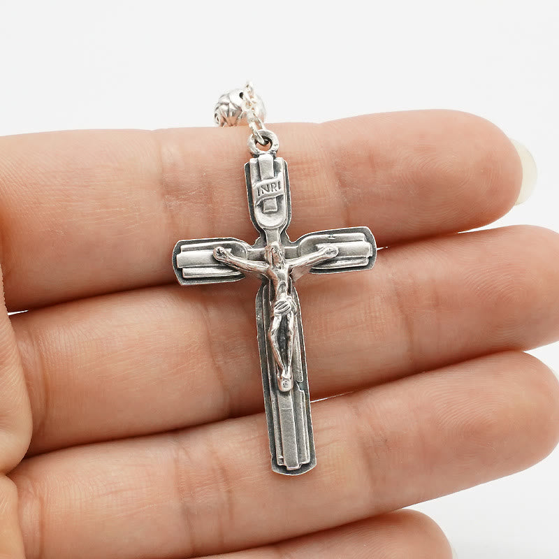 Christianartworkshop Hämatit-Rosenkranz mit Medaille der Heiligen Jungfrau Maria - image 1