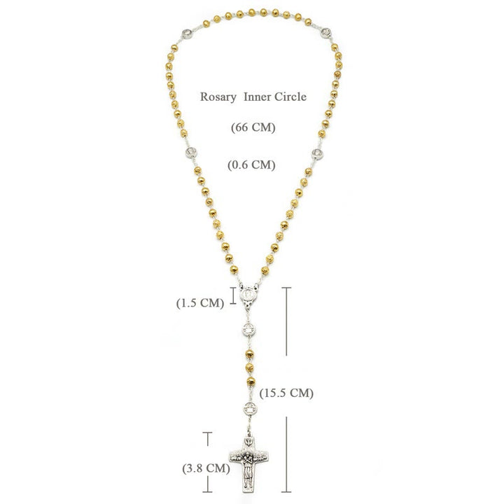 Christianartworkshop Handgefertigte Gebetsperlen aus Legierung und Gold mit Jesus-Hirtenkreuz-Rosenkranz - image 5