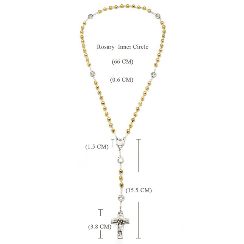 Christianartworkshop Handgefertigte Gebetskette aus Legierung und Gold mit Jesus-Hirten-Kruzifix  - image 6