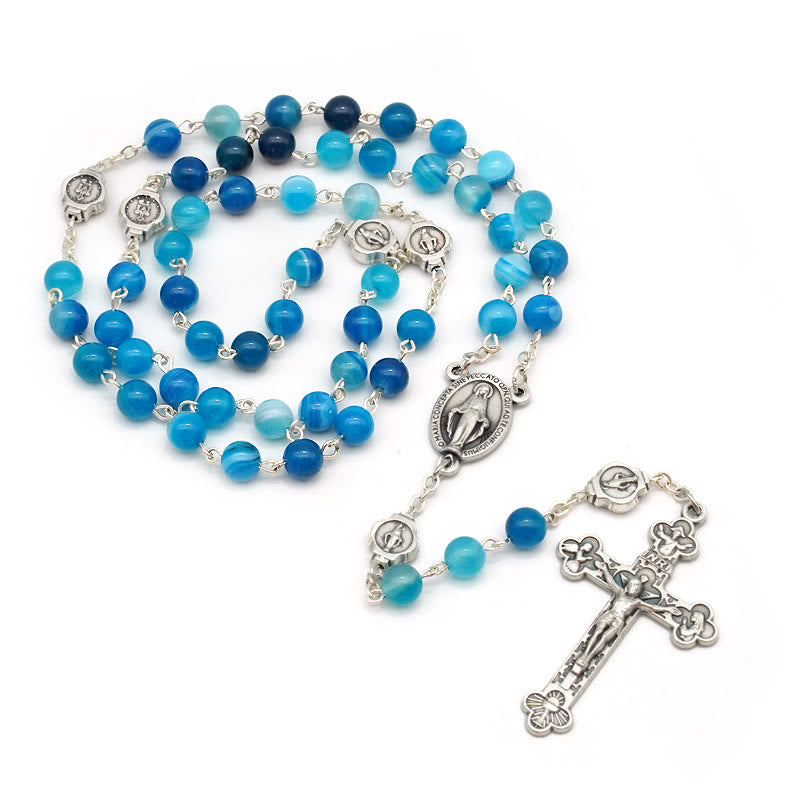 Christianartworkshop Achat-Segensgebet-Rosenkranz (3 Farben) - Blau - image 1