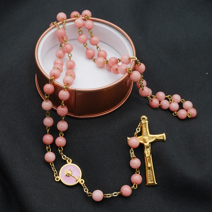Christianartworkshop Original handgefertigter Rosenkranz aus rotem Chalcedon - Roter Chalcedon - image 1