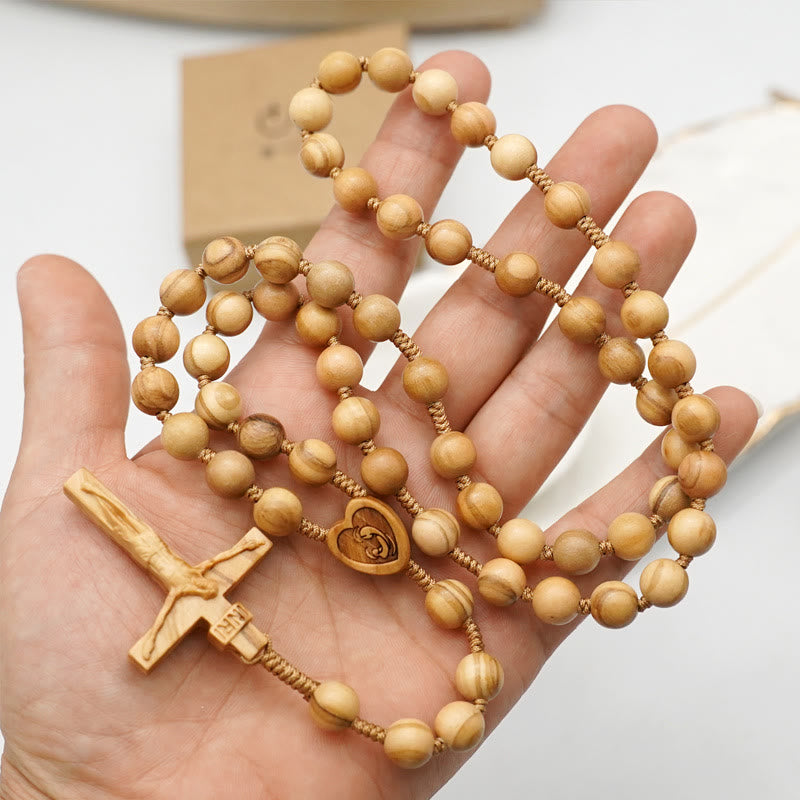 Christianartworkshop Handgefertigter Rosenkranz aus Olivenholz in hoher Qualität - image 5