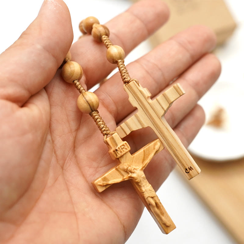 Christianartworkshop Handgefertigter Rosenkranz aus Olivenholz in hoher Qualität - image 2