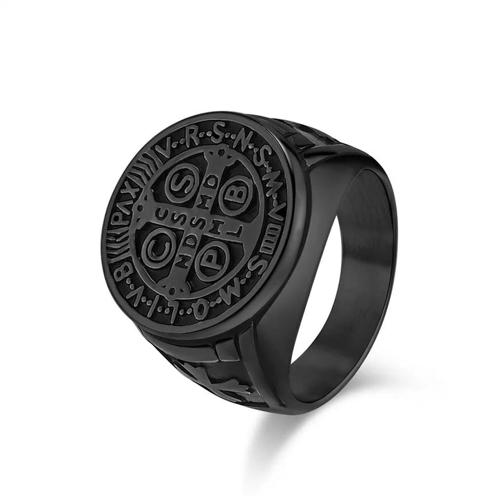 Christianartworkshop Titanring St. Benedikt der Beschützer - US 13 - Schwarz - image 9