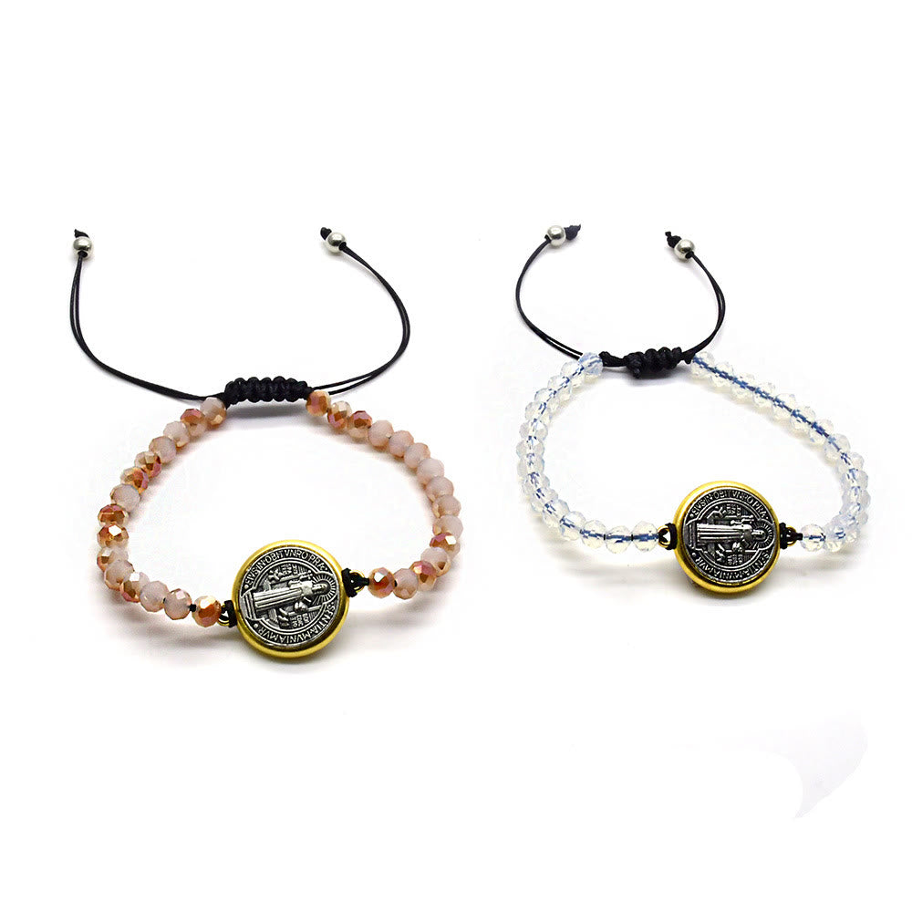 Verstellbares Armband mit Medaille und Kreuzanhänger des Heiligen Benedikt - image 3