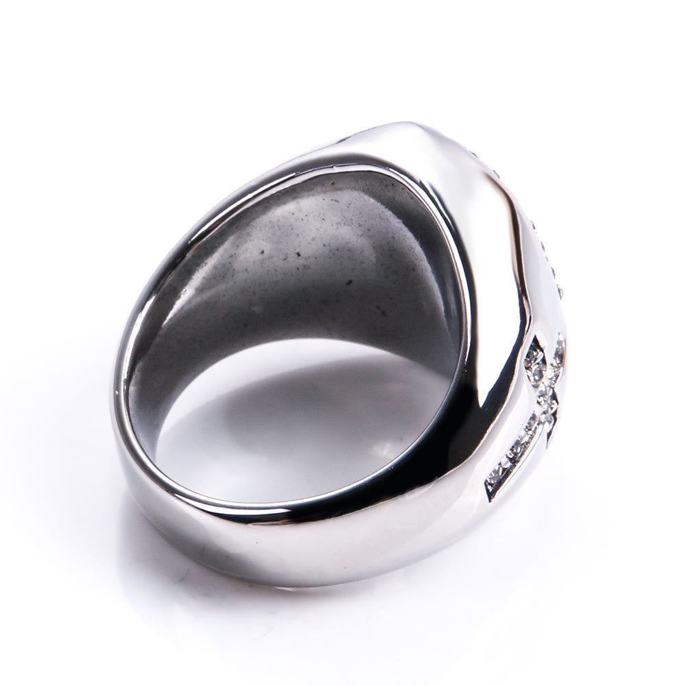 Christianartworkshop Ring aus Edelstahl mit der Jungfrau Maria und dem Kreuzzeichen, katholische Ringe für religiösen Schmuck - image 10