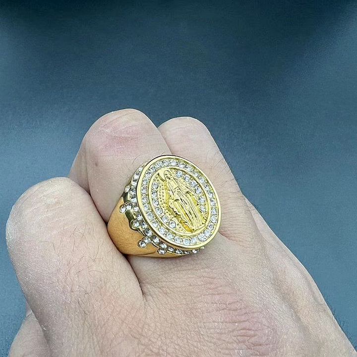 Christianartworkshop Ring aus Edelstahl, katholischer Ring der Jungfrau Maria - image 1