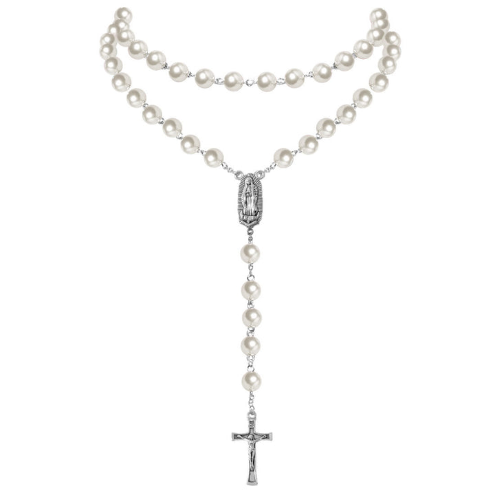 Perlenkette mit Anhänger „Maria-Medaille und Kruzifix“ (4 Farben zur Auswahl) - image 9