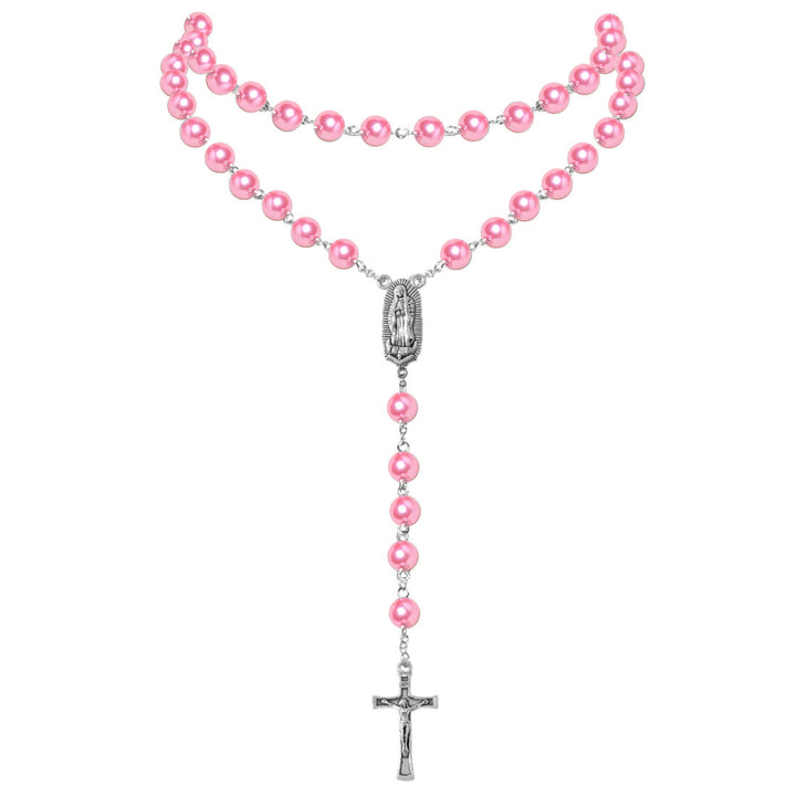 Perlenkette mit Anhänger „Maria-Medaille und Kruzifix“ (4 Farben zur Auswahl) - image 8