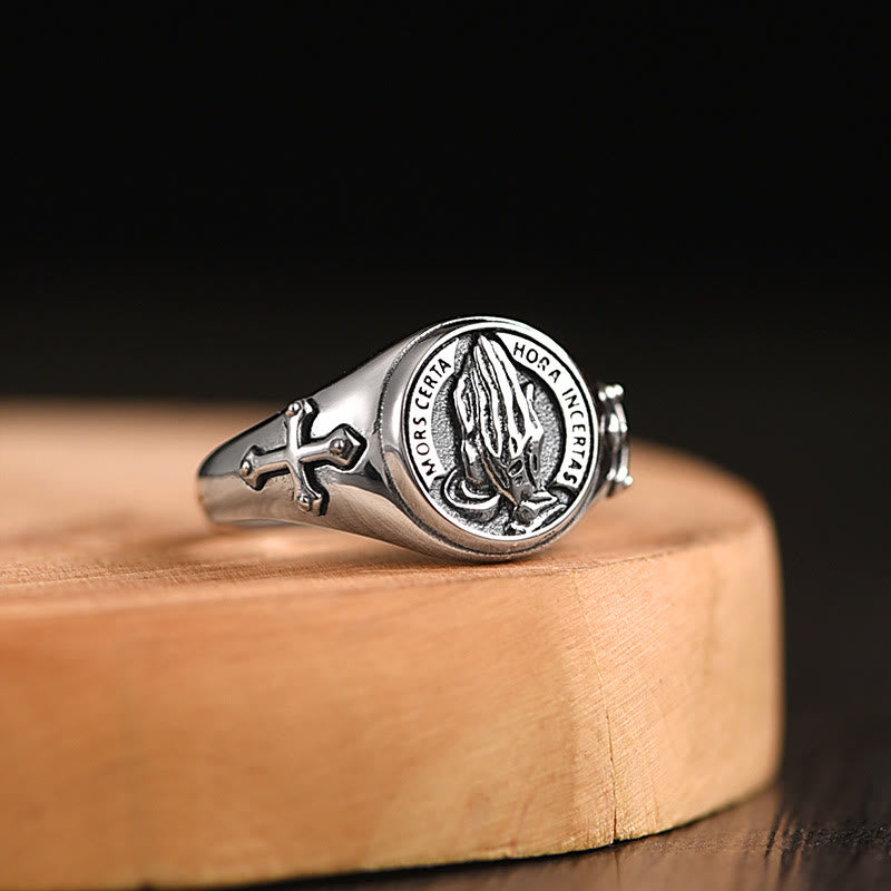 Verstellbarer Ring „Betende Hände“ von Christianartworkshop - Verstellbar (von US 6 bis US 10) - image 0