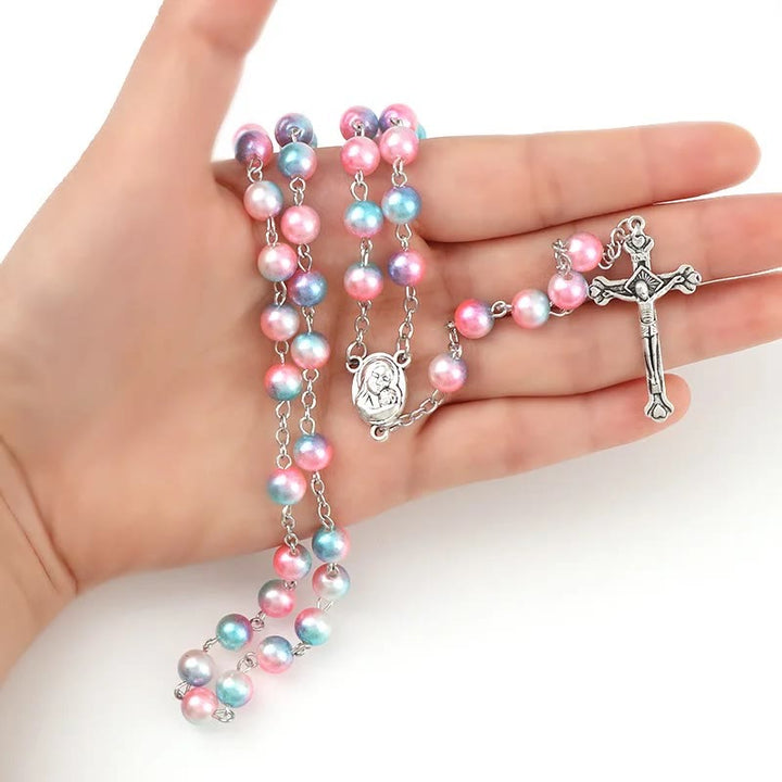 Zweifarbiger Rosenkranz aus Kunststoff mit Kruzifix von Christianartworkshop - image 5