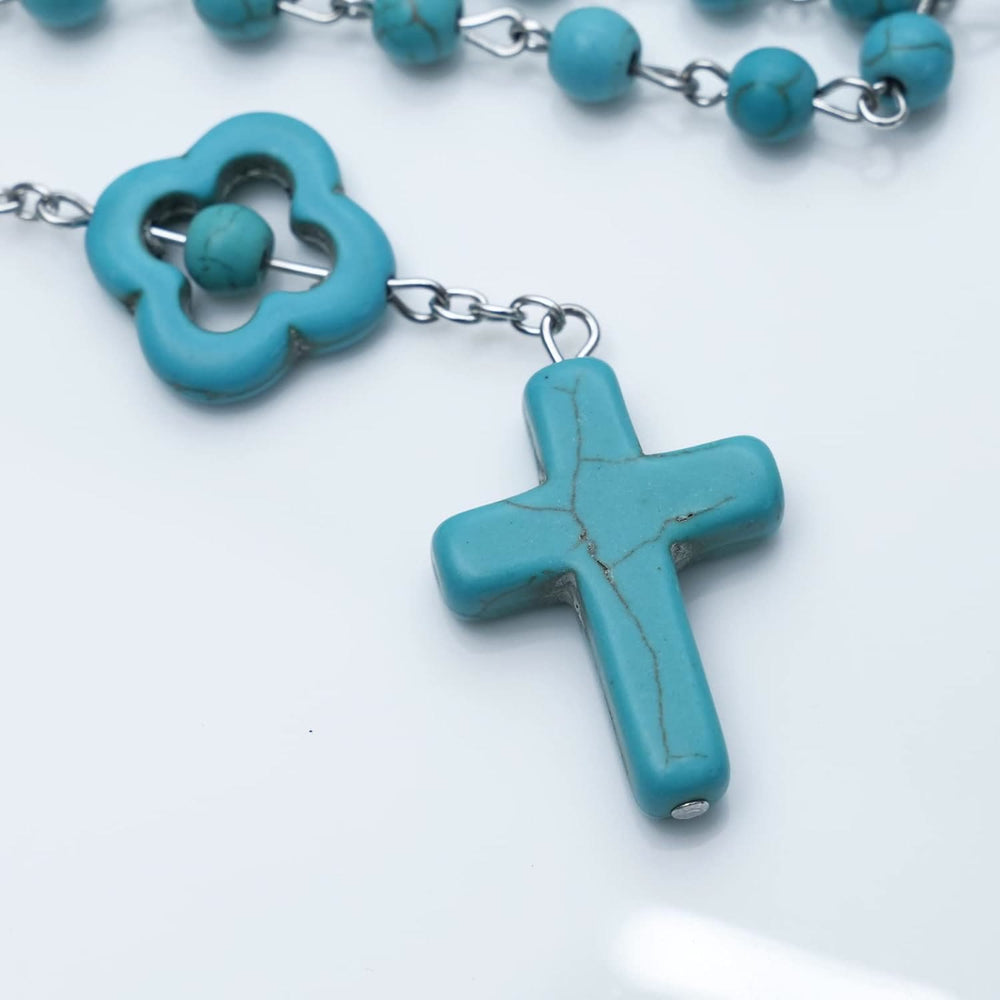 Türkisfarbener Kreuz-Segensrosenkranz - image 2